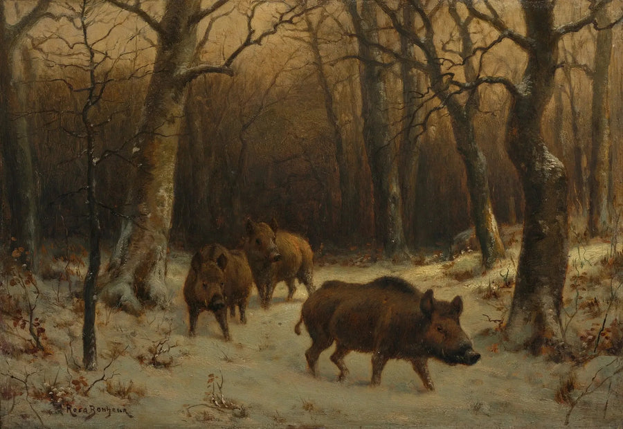 Svin i sne - Rosa Bonheur