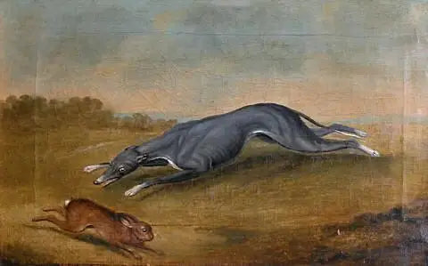 Uden titel (Hund jager en hare) - George Stubbs