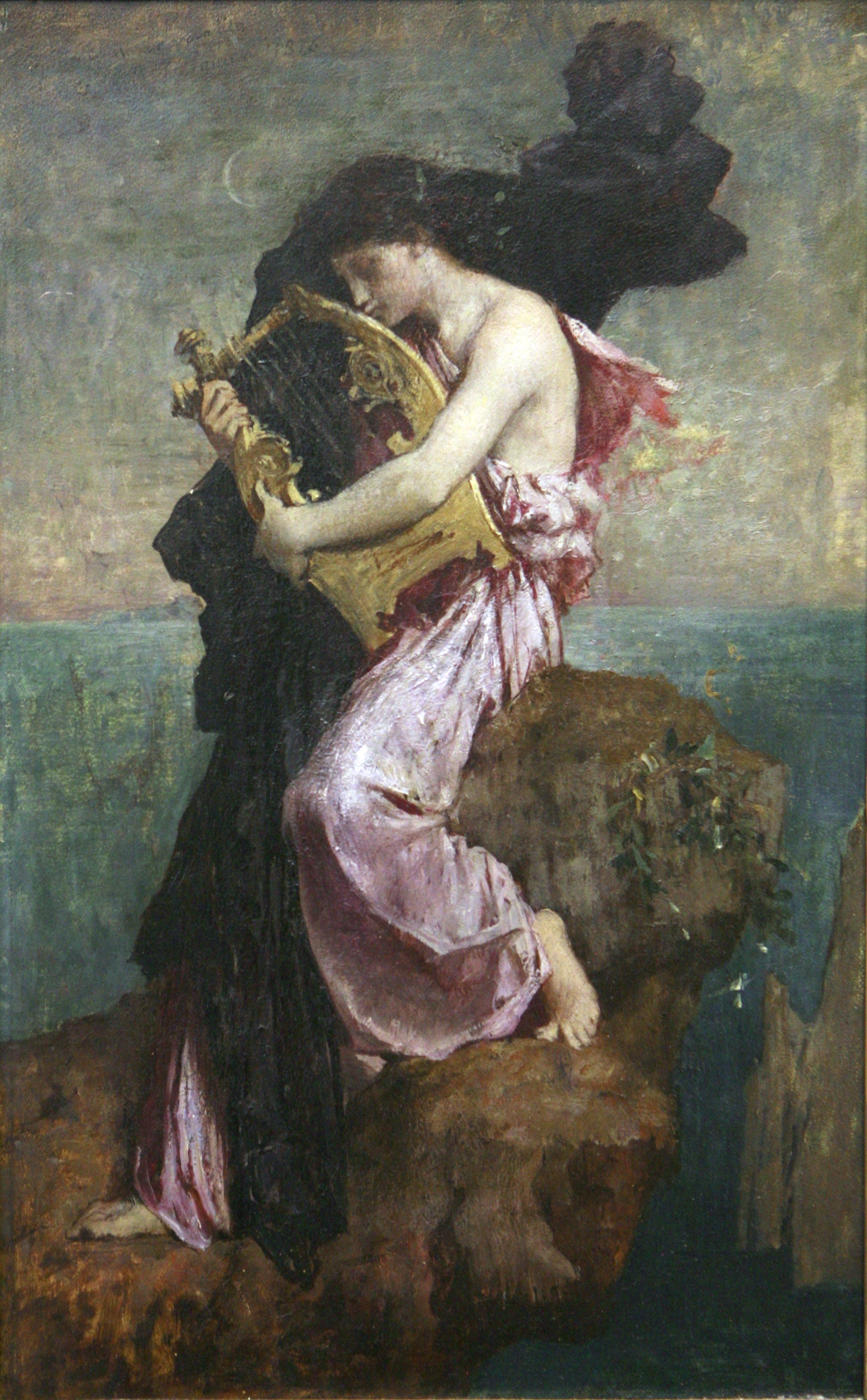 Sapho embrassant sa lyre - Jules-Élie Delaunay