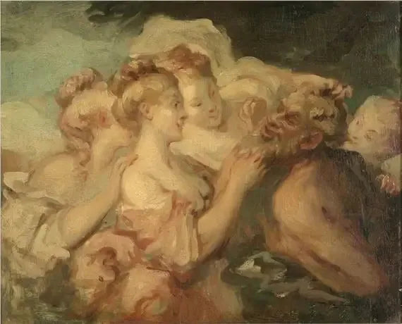 Satyr og bacchantes - Jean-Honoré Fragonard
