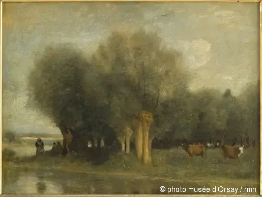 Solsikker ved vandkanten - Jean-Baptiste Camille Corot