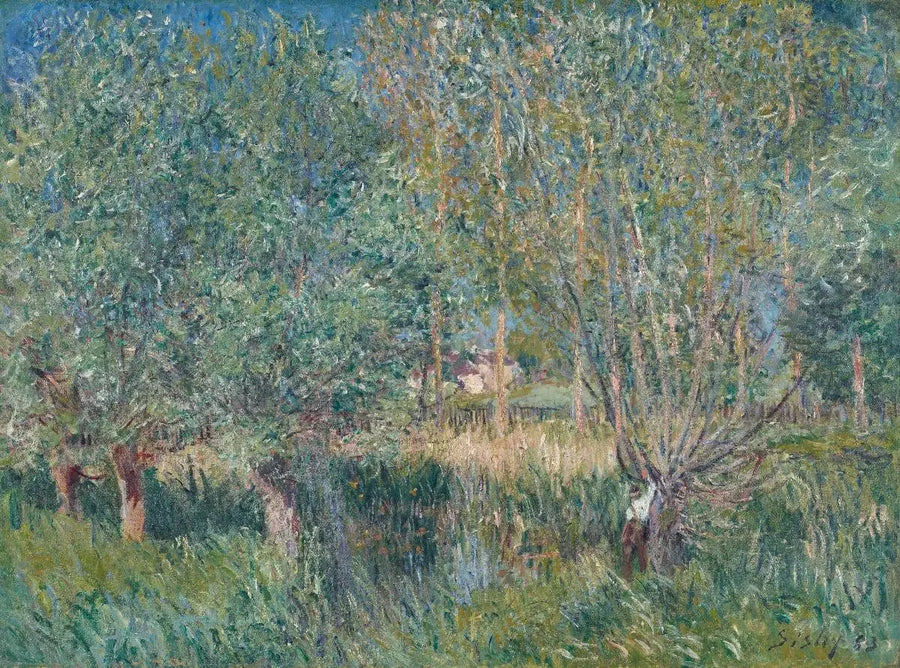 Piletræer ved Orvanne - Alfred Sisley