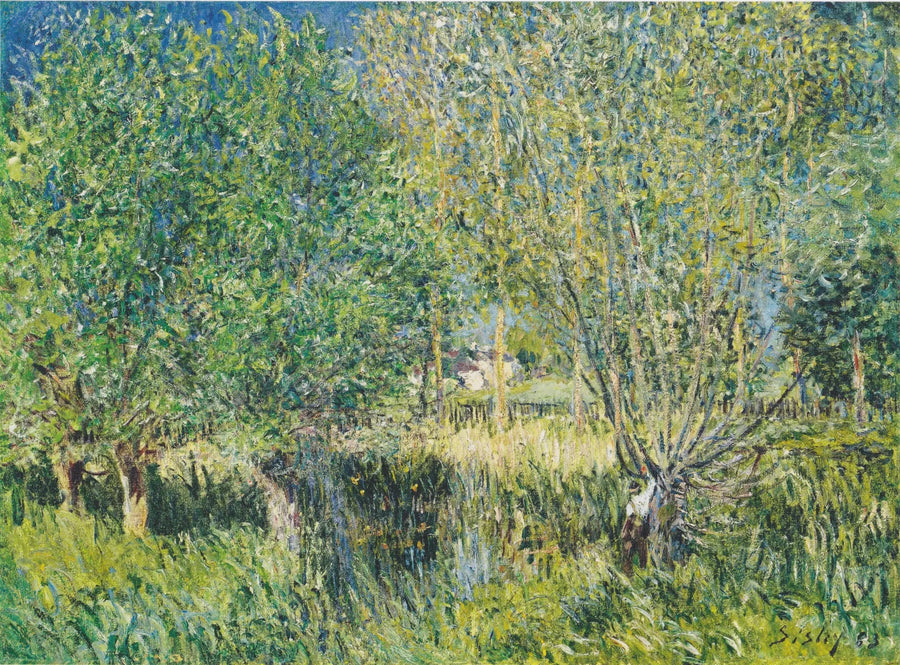 Piletræer ved Orvanne - Alfred Sisley