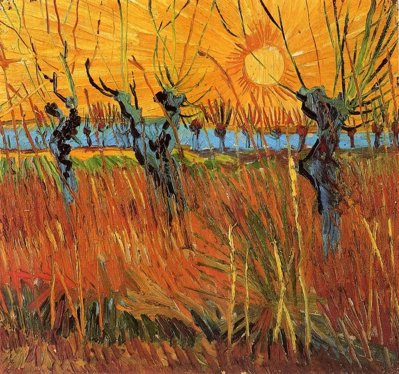Piletræer i solnedgang - Vincent van Gogh