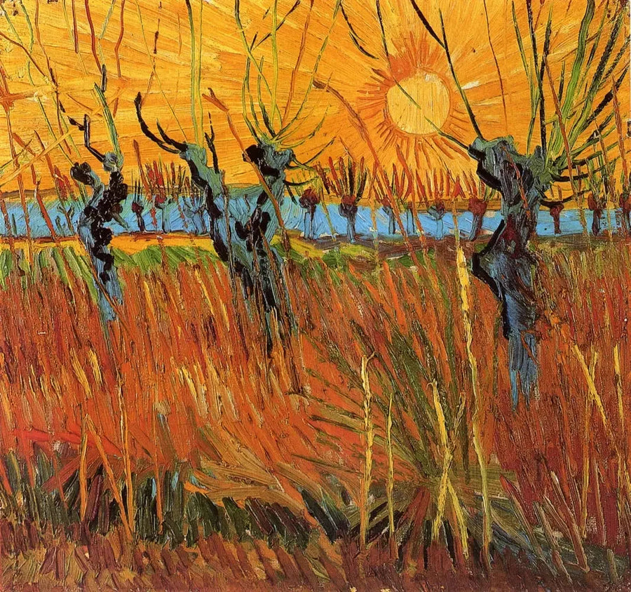 Piletræer i solnedgang - Vincent van Gogh