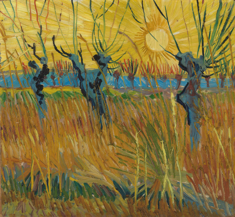 Piletræer i solnedgang - Vincent van Gogh