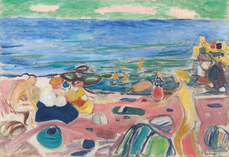 Bade scene i Åsgårdstrand - Edvard Munch