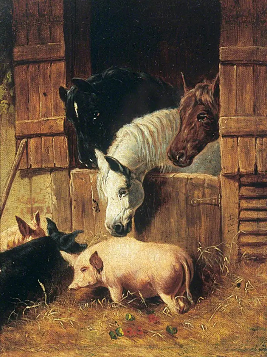 Scène de ferme - John Frederick Herring, Sr. image 1 reproduction d’œuvre d’art à l’huile