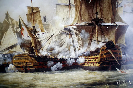 Scène de la bataille de Trafalgar - Louis Philippe Crepin - Reproductions de tableaux et peintures haut de gamme