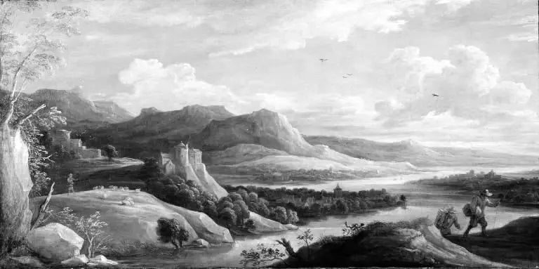 Bjergscene med en flod - David Teniers den Yngre