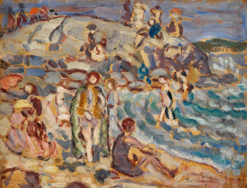 Strand- og bjergscene - Maurice Prendergast