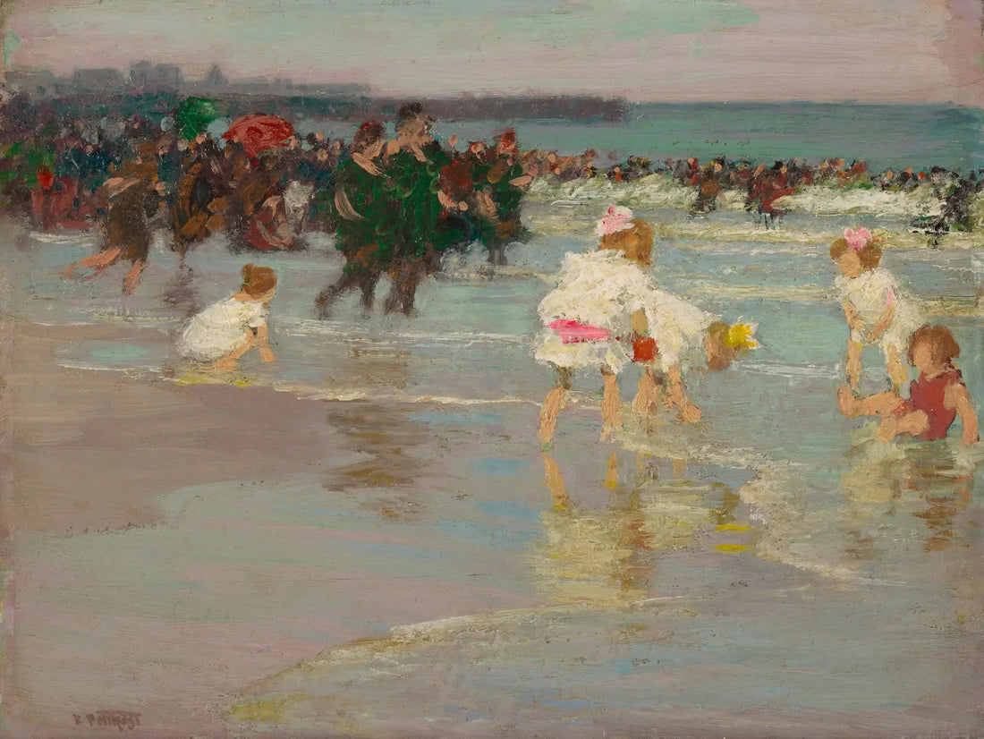 Strandscene (eller søndag på stranden) - Edward Henry Potthast