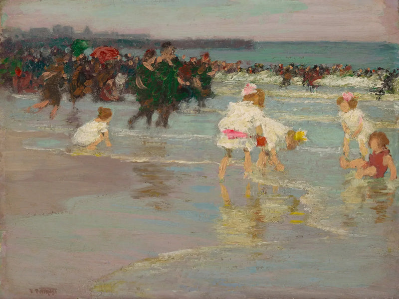 Strandscene (eller søndag på stranden) - Edward Henry Potthast