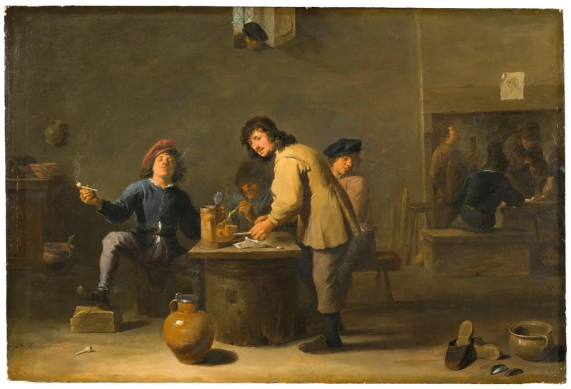 Taverne scene med pibe-rygere - David Teniers den Yngre