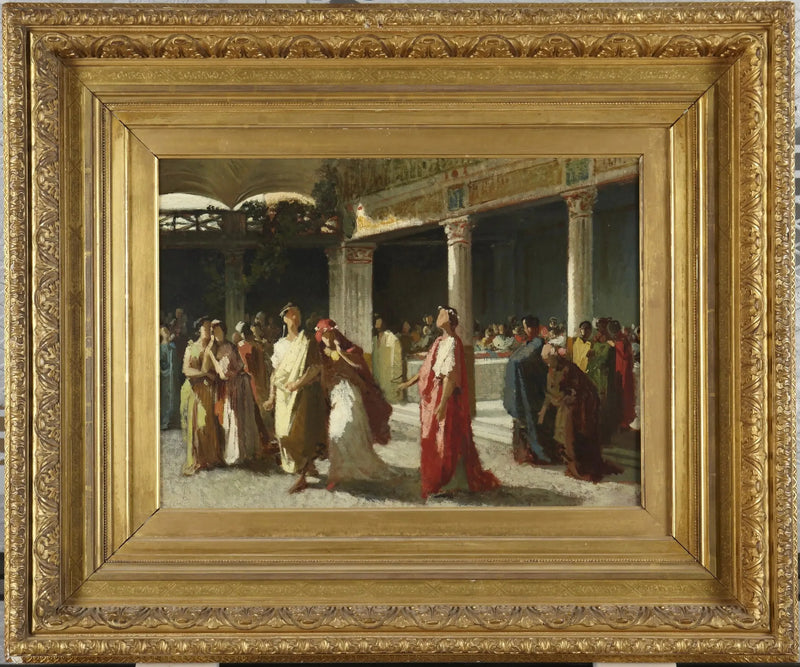 Dramatisk scene i en retssal - Frederic Leighton