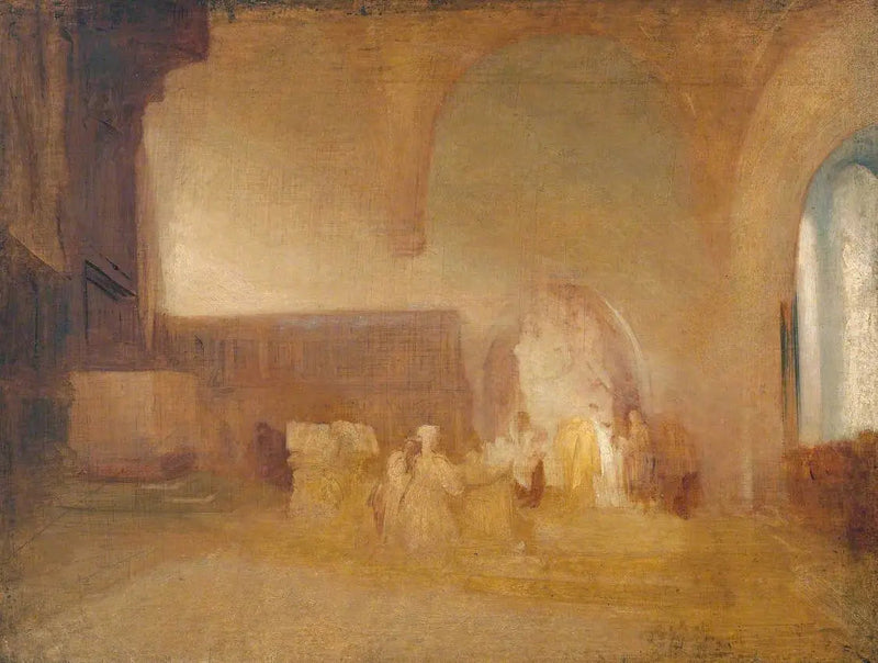 Scene i en kirke eller hvælvet hal - J. M. W. Turner