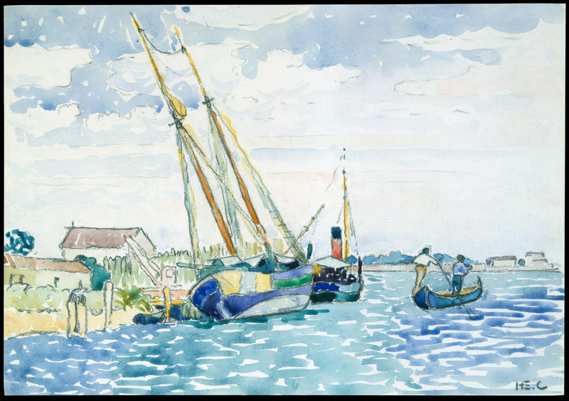 Marinescene (Både nær Venedig) - Henri-Edmond Cross