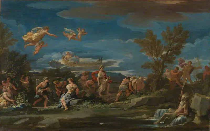 Mytologisk scene af landbrug - Luca Giordano