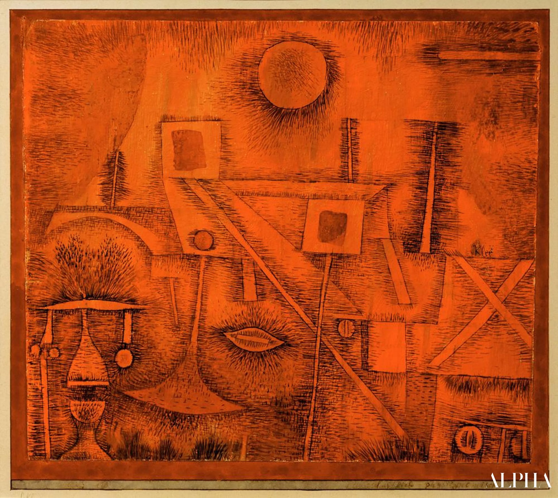 Scenisk-fysiognomisk - Paul Klee - Reproduktioner af malerier og højkvalitets malerier