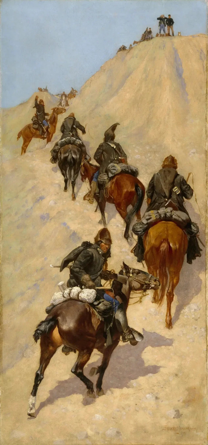 Spejdere, der bestiger et bjerg - Frederic Remington