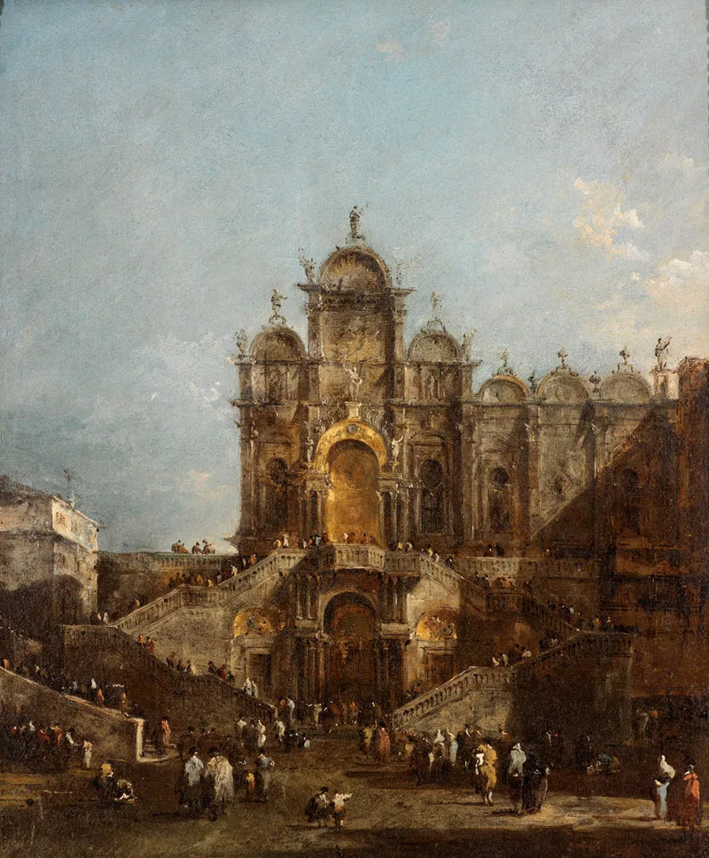 Skole af San Marco med loggia opført til velsignelse af paven Pius VI den 19. maj 1782, Campo San Zanipolo - Francesco Guardi
