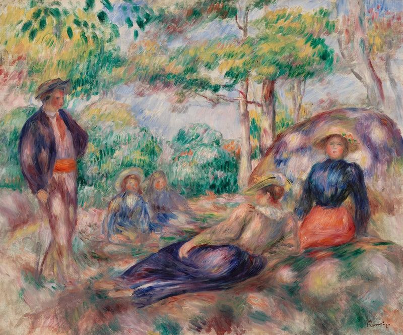 At hvile i græsset (Hvile i græsset) - Pierre-Auguste Renoir