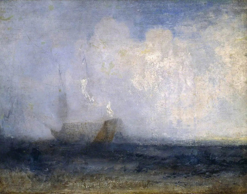 Havlandskab med en Sejlbåd og et Skib - J. M. W. Turner