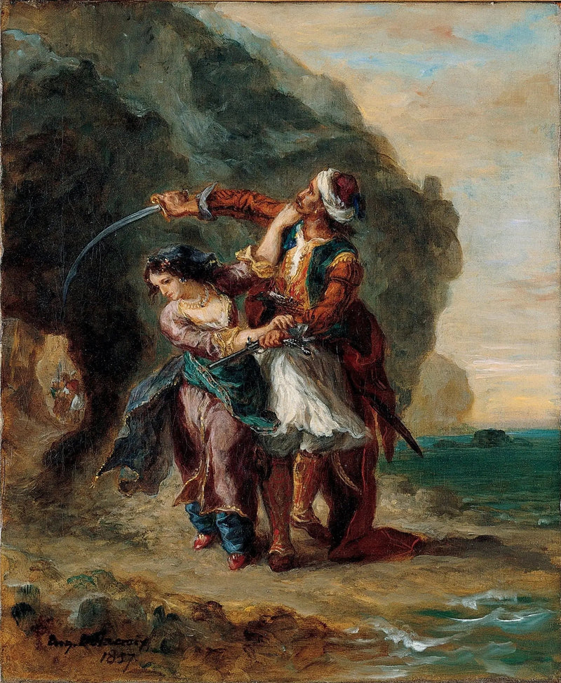 Selim og Zuleika - Eugène Delacroix