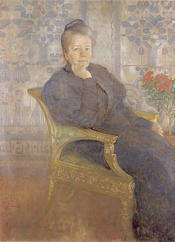 Portrait de Selma Lagerlöf - Carl Larsson