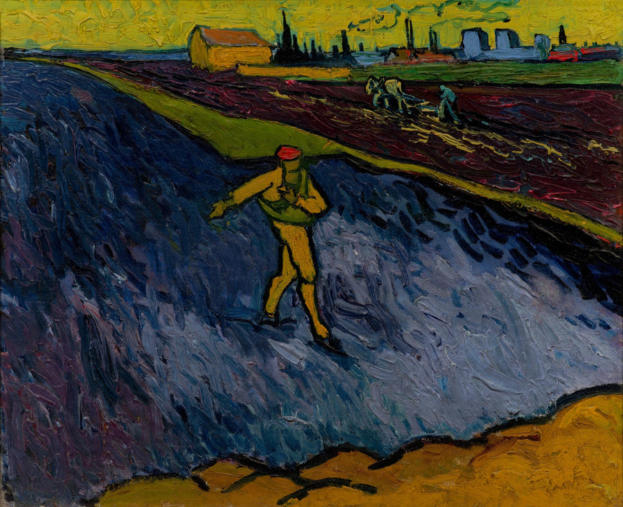 Sædemanden: omgivelserne ved Arles i baggrunden - Vincent van Gogh