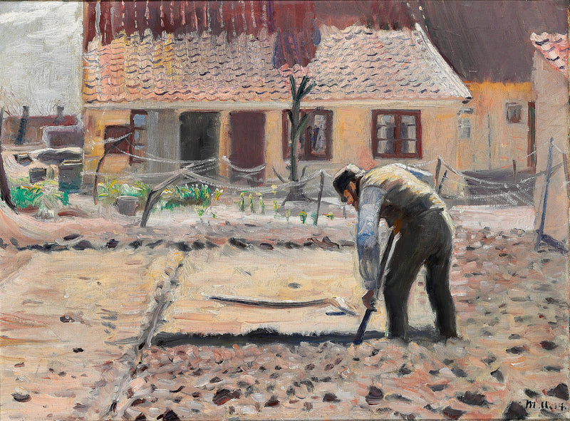 Senius arbejder i sin køkkenhave. - Michael Peter Ancher