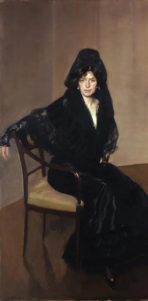 Dame fra Sorolla i en spansk mantilla - Joaquín Sorolla