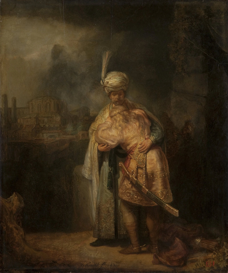 David og Jonathans Adskillelse - Rembrandt