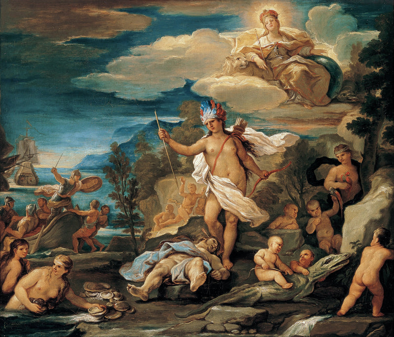 Serie af de fire verdensdele. Amerika - Luca Giordano