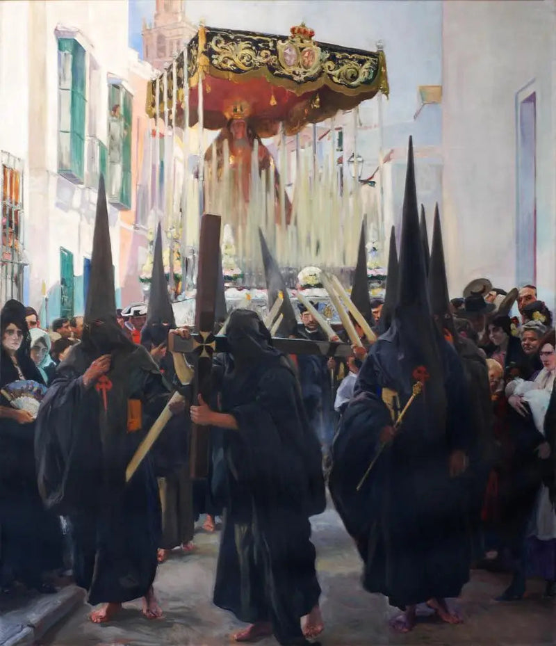 Sevilla, Den Hellige Uge. Penitenter - Joaquín Sorolla