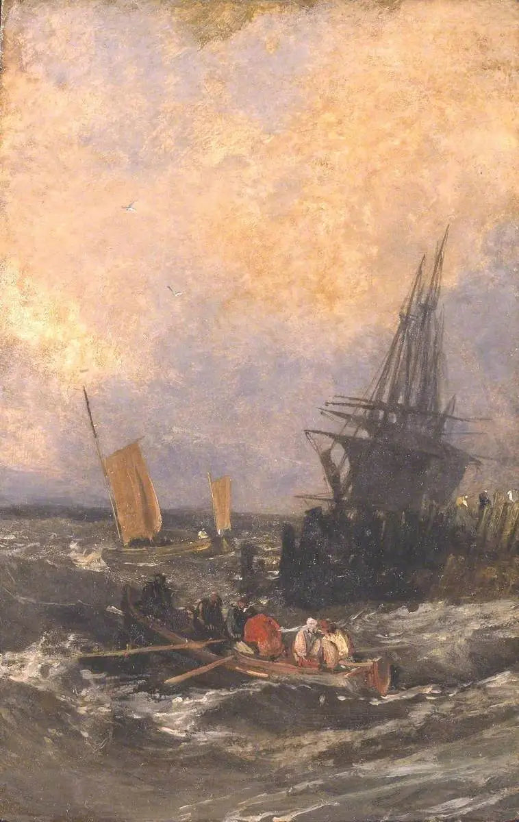 Skibsfart ved en bølgebryder - J. M. W. Turner