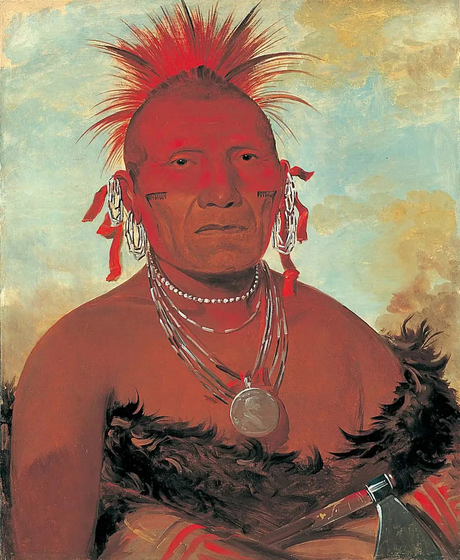 Shón-ka-ki-he-ga, hestefører, stor Pawnee-leder - George Catlin
