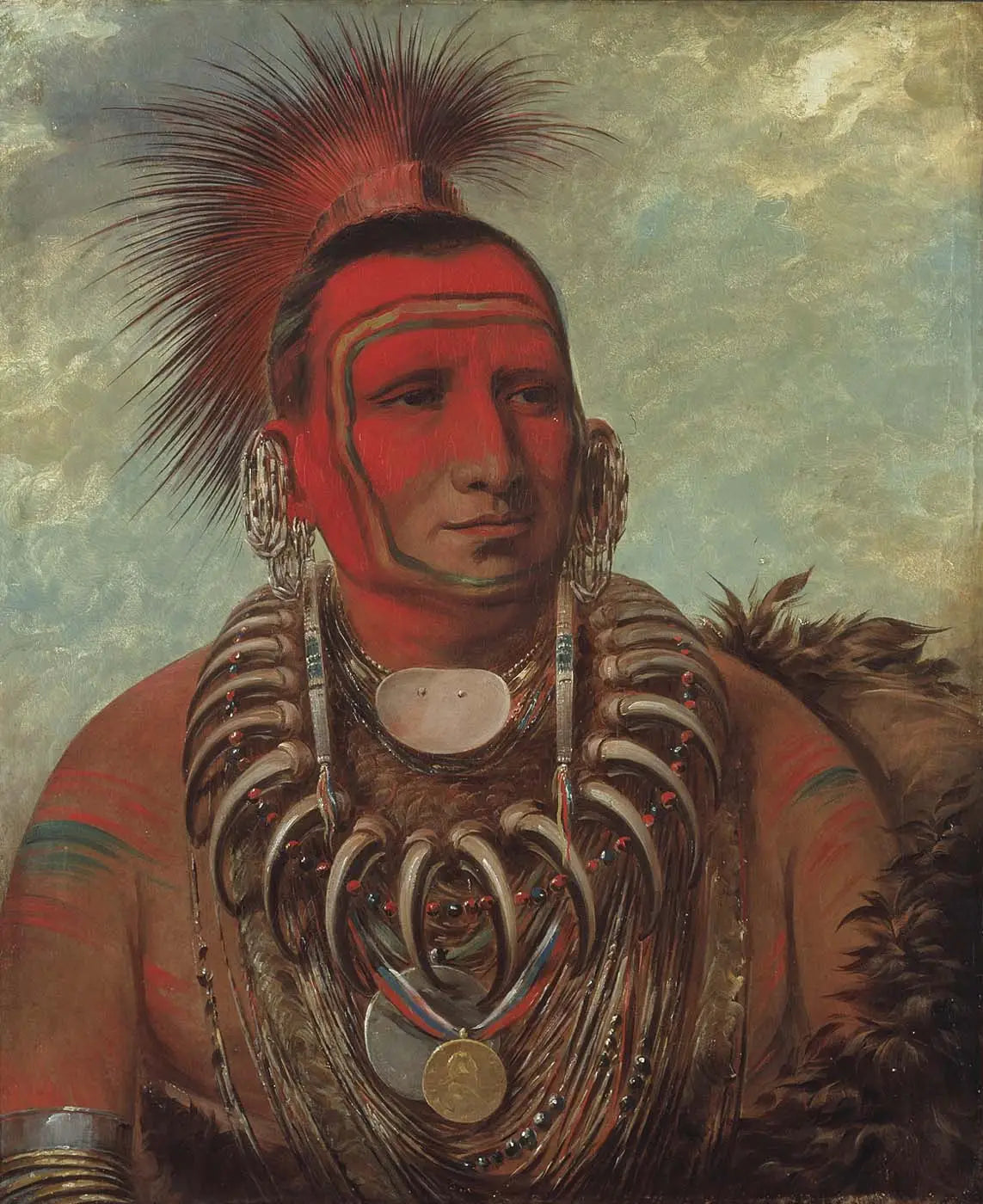Shon-ta-yi-ga Petit Loup un célèbre guerrier - George Catlin - Alpha Reproduction