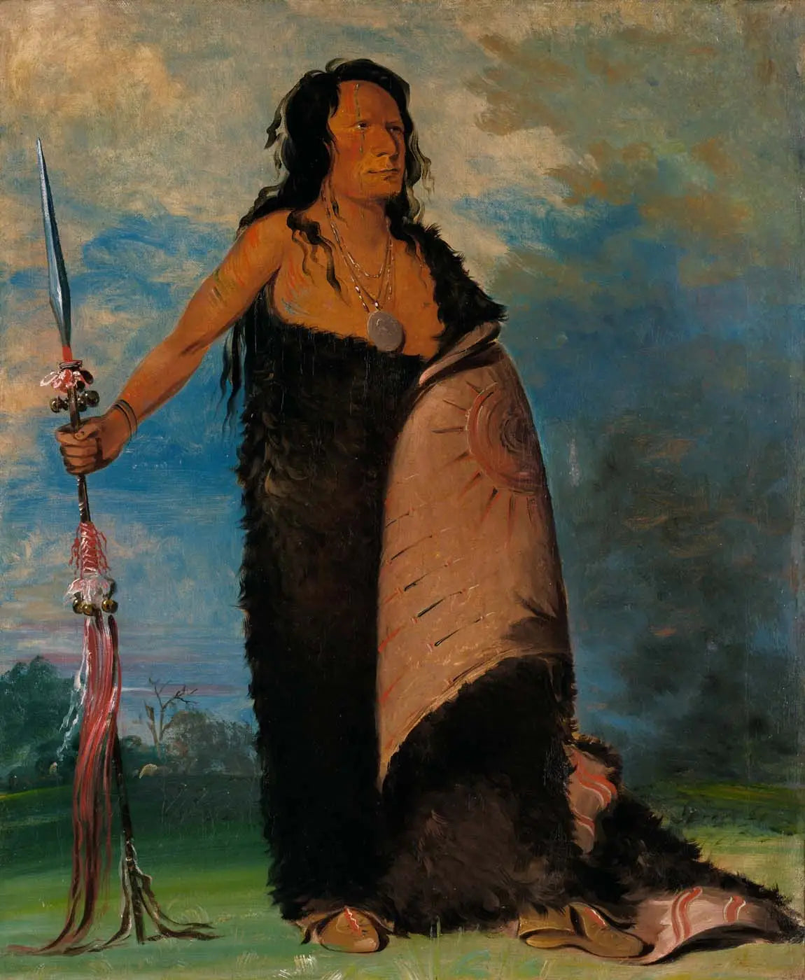 Shoo-de-gá-cha La Fumée Chef de la Tribu - George Catlin - Alpha Reproduction