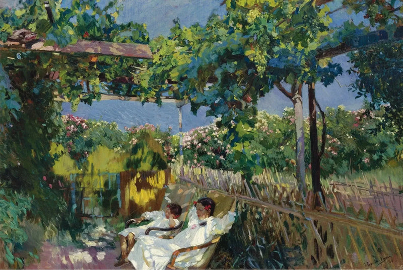 Siesta i haven - Joaquín Sorolla