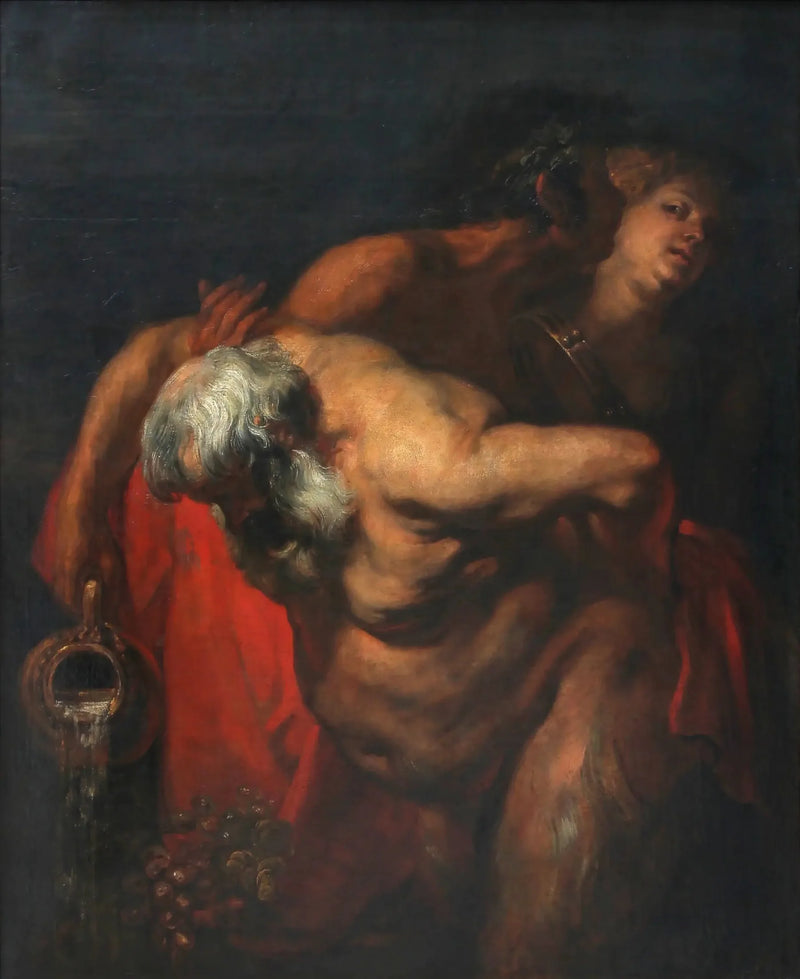 Silène ivre støttet af en faun og en bacchante - Antoine van Dyck