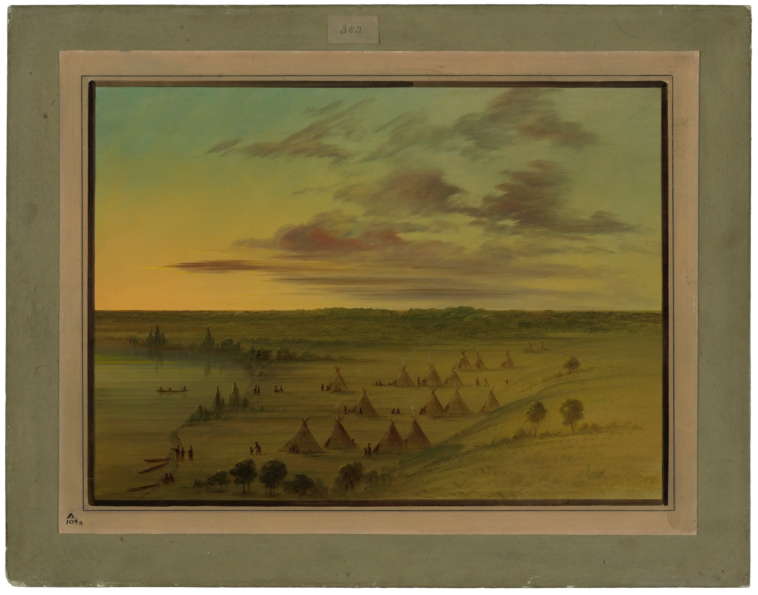 Sioux Village - Lac du Cygne - George Catlin - Alpha Reproduction