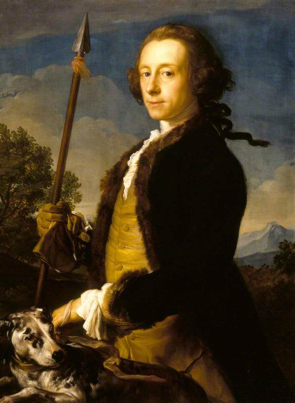 Sir Matthew Fetherstonhaugh, 1. baron, folketingsmedlem (1714-1774) som jæger med en vildsvinslance - Pompeo Batoni