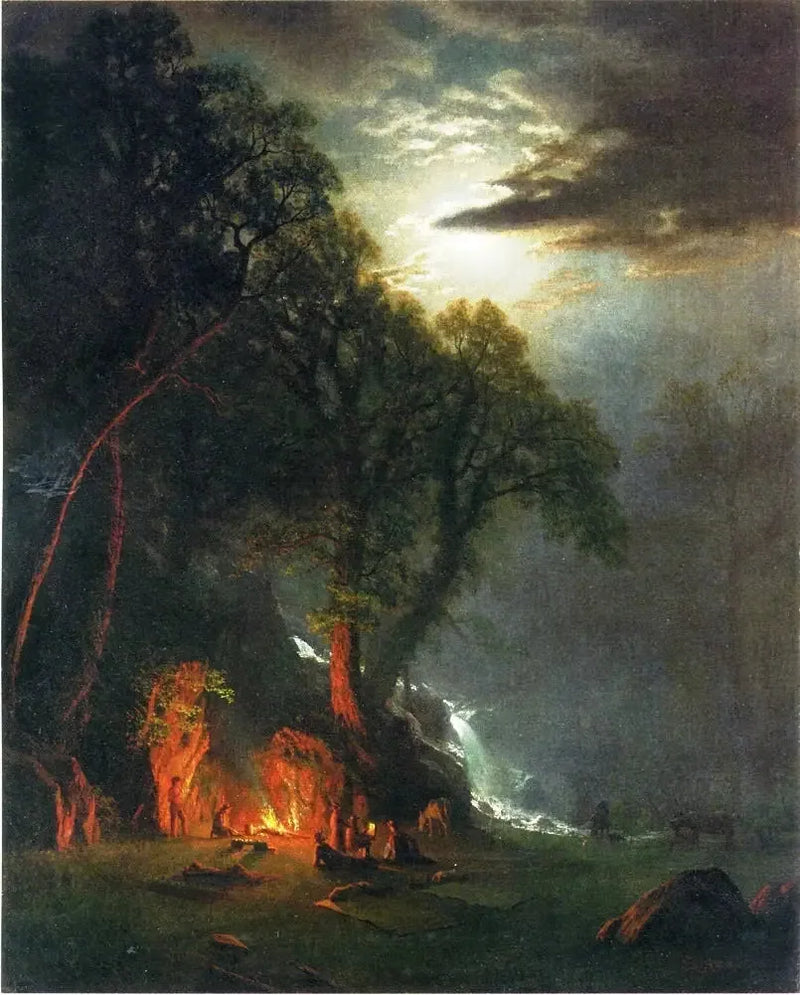 Lejrbrand, Yosemite - Albert Bierstadt