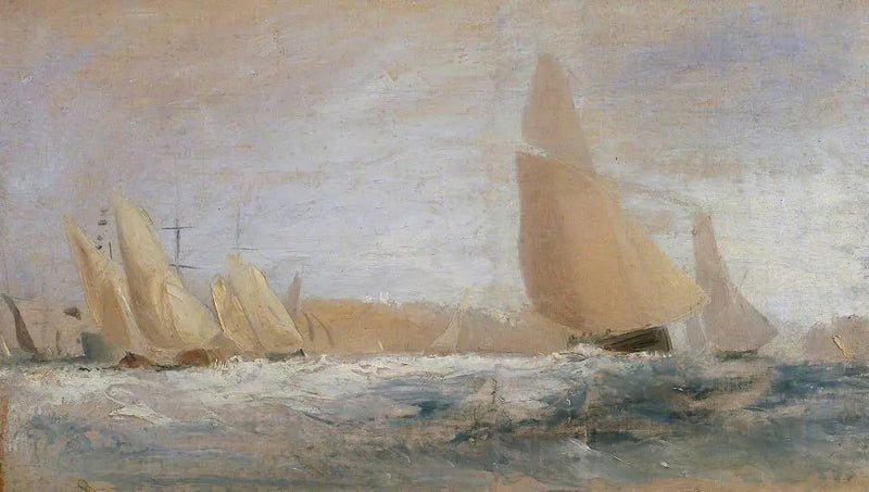 Skitse til 'East Cowes Castle, regattaen der slår til vind' nr. 1 - J. M. W. Turner