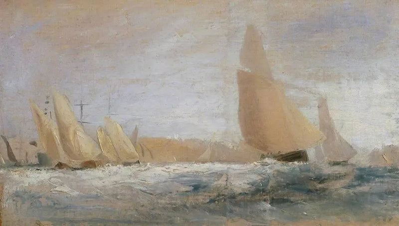 Skitse til 'East Cowes Castle, regattaen der slår til vind' nr. 1 - J. M. W. Turner