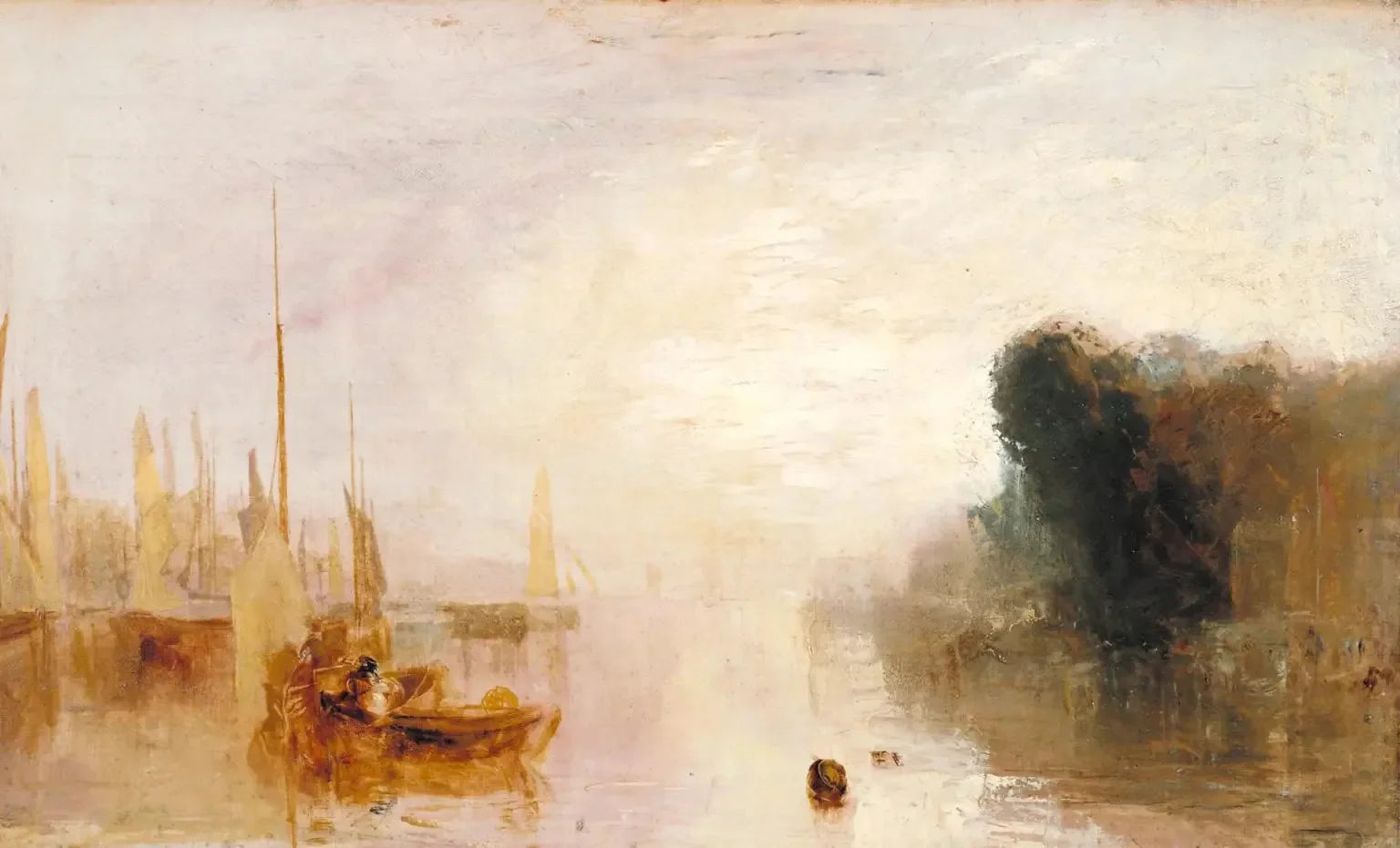 Sketch for ‘East Cowes Castle, the Regatta Starting for Their Moorings’ No. 2 - J. M. W. Turner image 1 tableau peint à l’huile sur toile