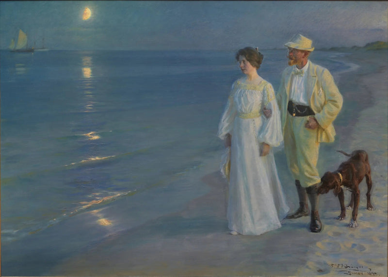 Sommeraften på Skagen-stranden – kunstneren og hans kone - Peder Severin Krøyer