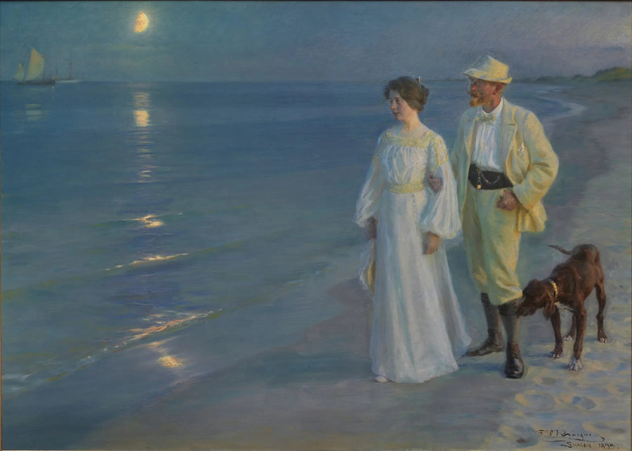 Sommeraften på Skagen-stranden – kunstneren og hans kone - Peder Severin Krøyer