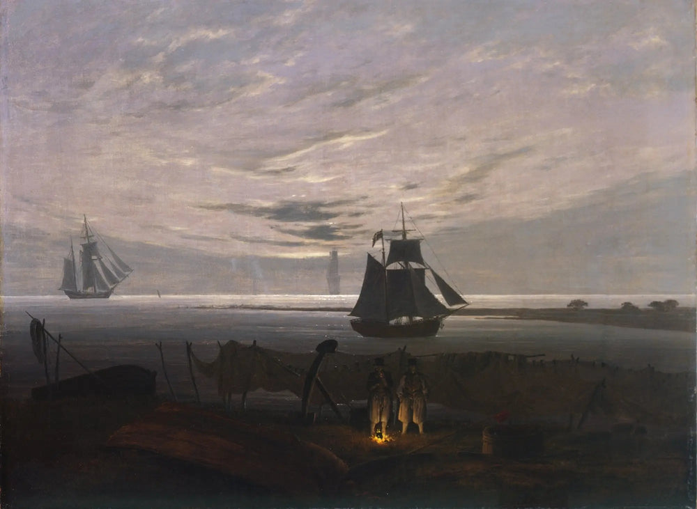 Soir sur la plage de la Baltique - Caspar David Friedrich image 1 reproduction artisanale de tableau